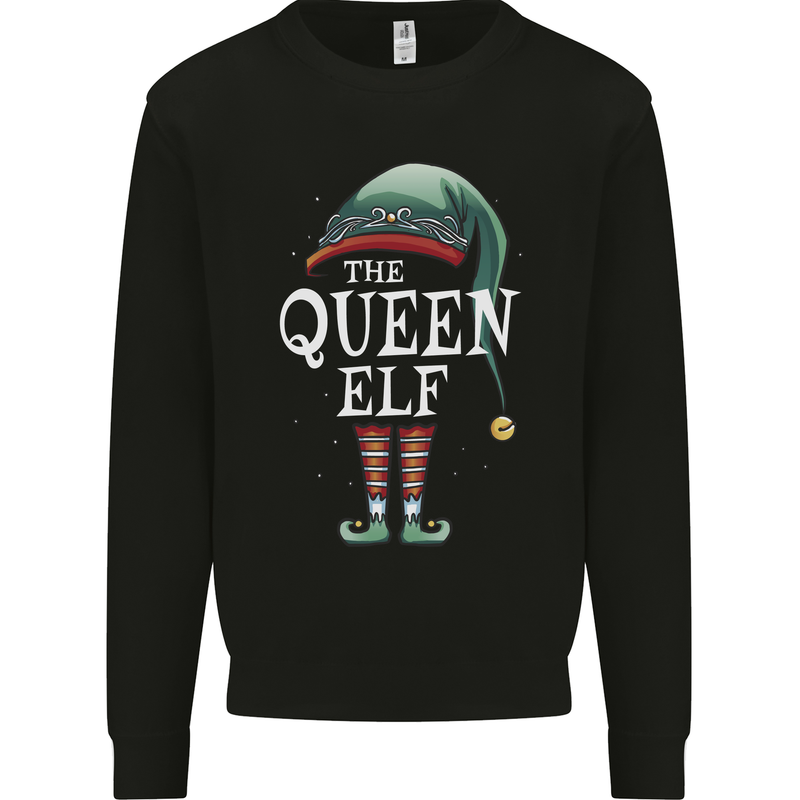 The Queen Elf Funny Christmas Xmas Mens Sweatshirt Jumper Black