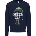 The Queen Elf Funny Christmas Xmas Mens Sweatshirt Jumper Navy Blue