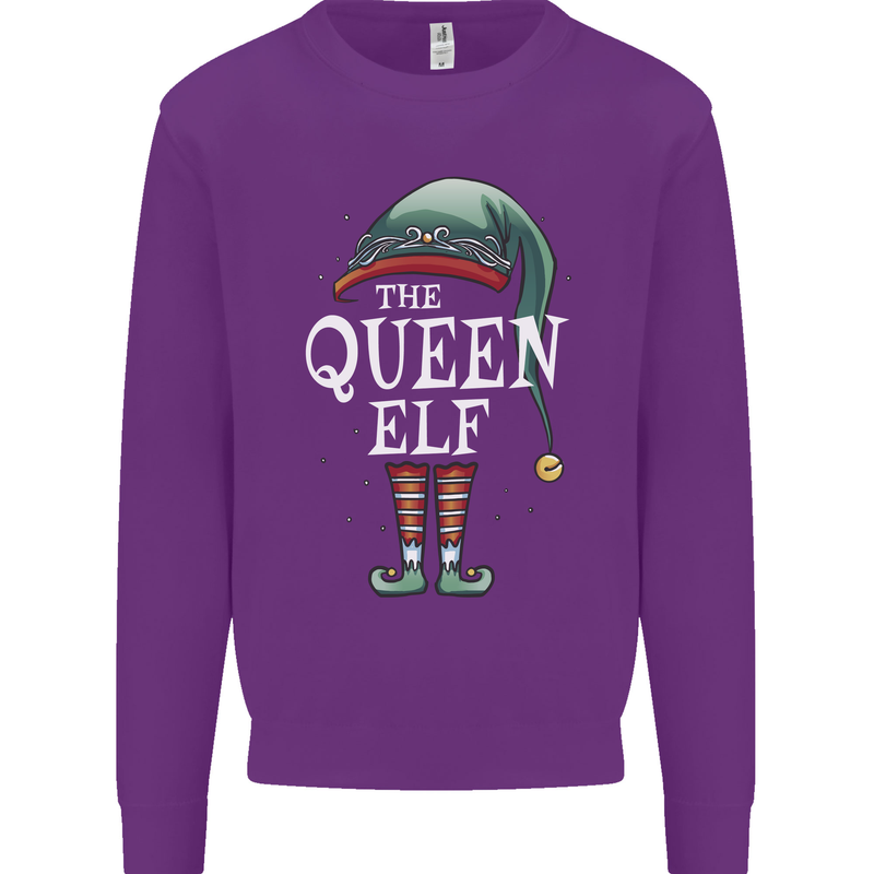 The Queen Elf Funny Christmas Xmas Mens Sweatshirt Jumper Purple