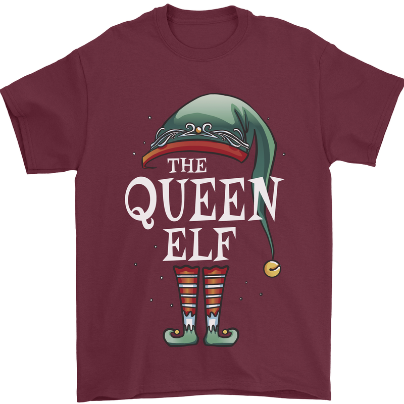 The Queen Elf Funny Christmas Xmas Mens T-Shirt 100% Cotton Maroon