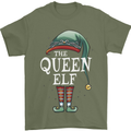 The Queen Elf Funny Christmas Xmas Mens T-Shirt 100% Cotton Military Green