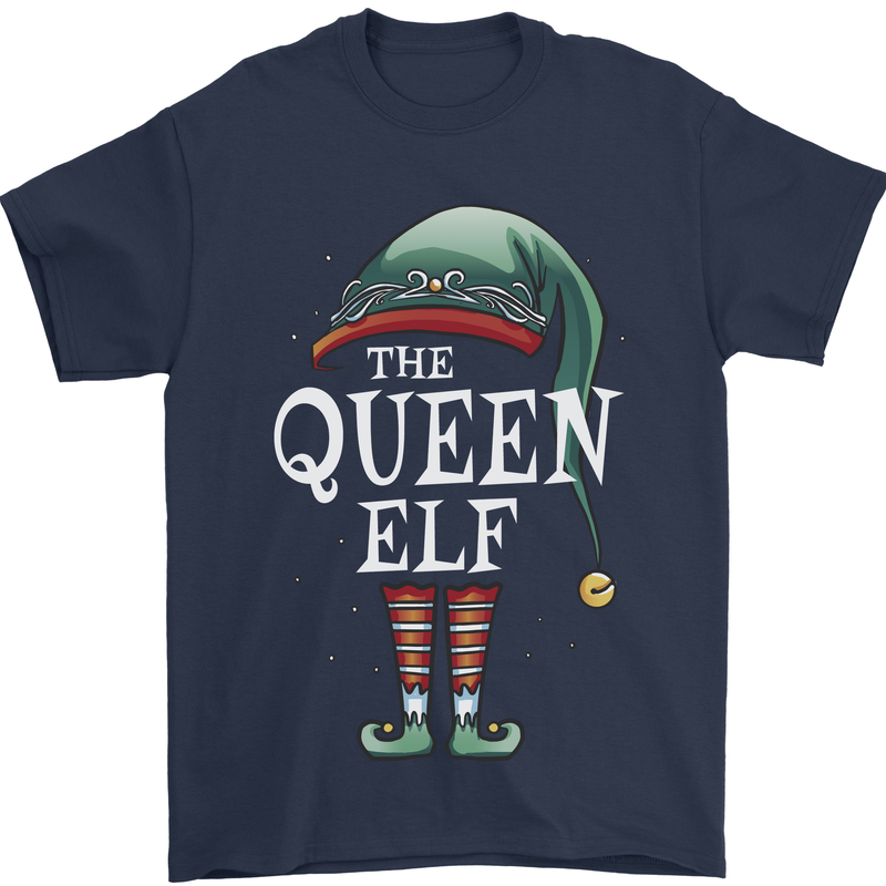 The Queen Elf Funny Christmas Xmas Mens T-Shirt 100% Cotton Navy Blue