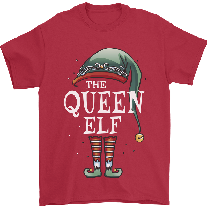 The Queen Elf Funny Christmas Xmas Mens T-Shirt 100% Cotton Red