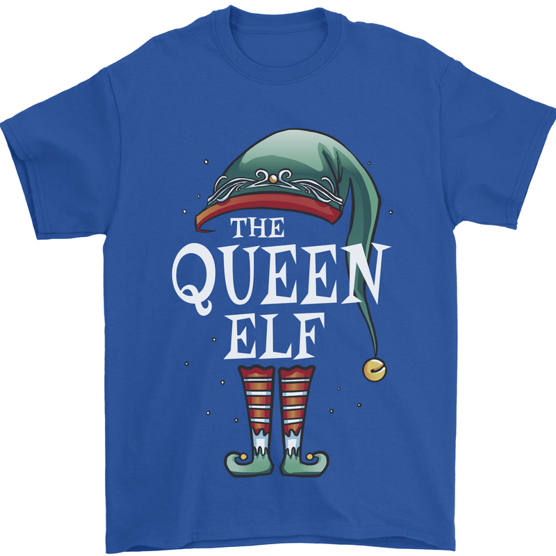 The Queen Elf Funny Christmas Xmas Mens T-Shirt 100% Cotton Royal Blue