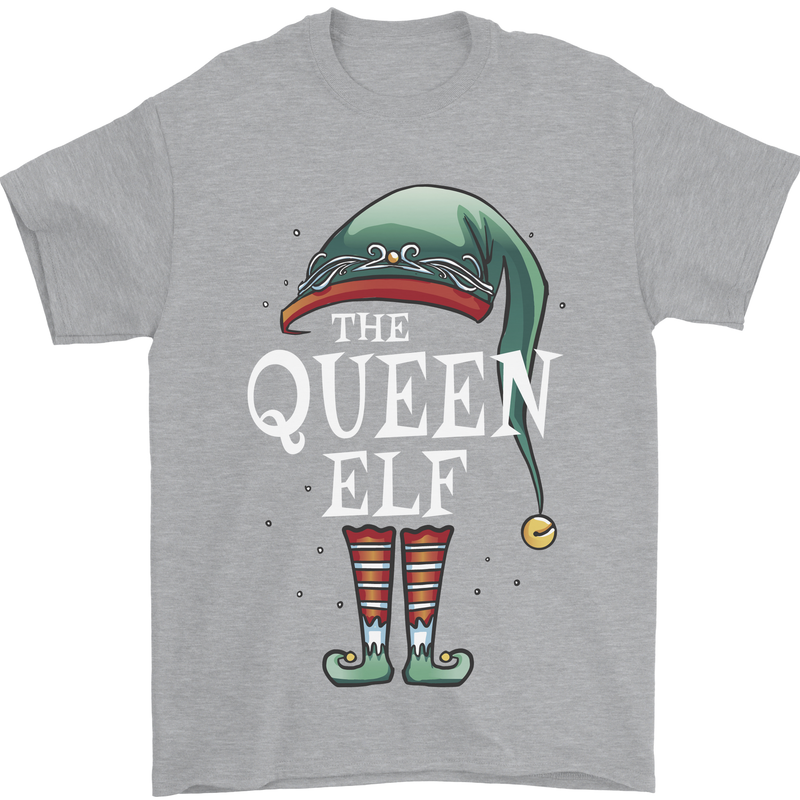 The Queen Elf Funny Christmas Xmas Mens T-Shirt 100% Cotton Sports Grey