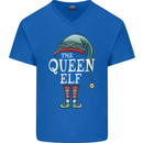 The Queen Elf Funny Christmas Xmas Mens V-Neck Cotton T-Shirt Royal Blue