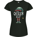 The Queen Elf Funny Christmas Xmas Womens Petite Cut T-Shirt Black