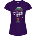 The Queen Elf Funny Christmas Xmas Womens Petite Cut T-Shirt Purple