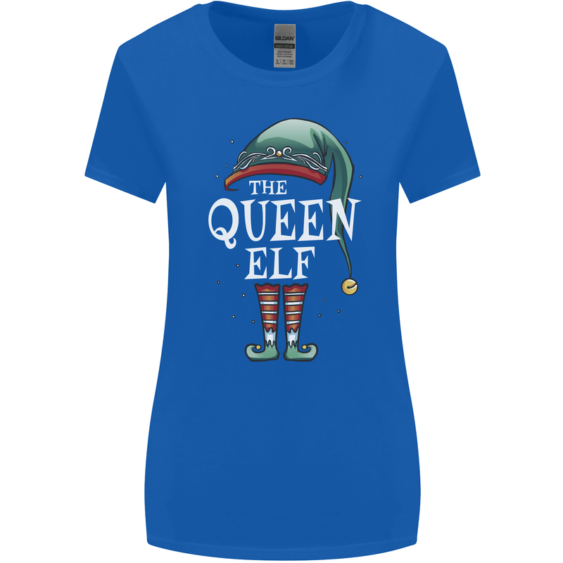 The Queen Elf Funny Christmas Xmas Womens Wider Cut T-Shirt Royal Blue