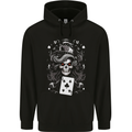 The Queen of Clubs Skull Mens 80% Cotton Hoodie Black