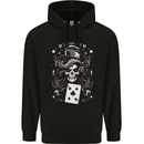 The Queen of Clubs Skull Mens 80% Cotton Hoodie Black