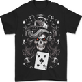 The Queen of Clubs Skull Mens T-Shirt 100% Cotton BLACK