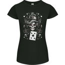 The Queen of Clubs Skull Womens Petite Cut T-Shirt Black