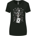 The Queen of Clubs Skull Womens Wider Cut T-Shirt Black