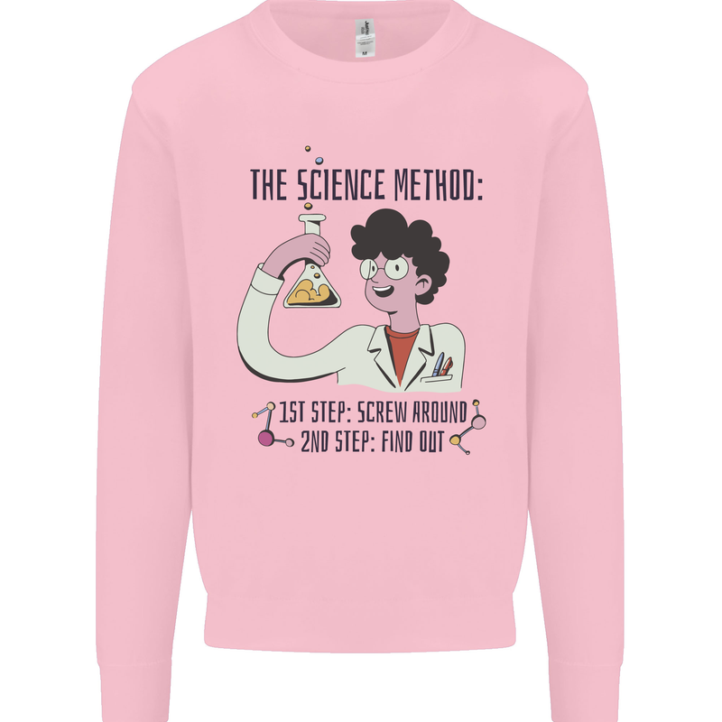 The Science Method Funny Chemistry Geek Mens Sweatshirt Jumper Light Pink