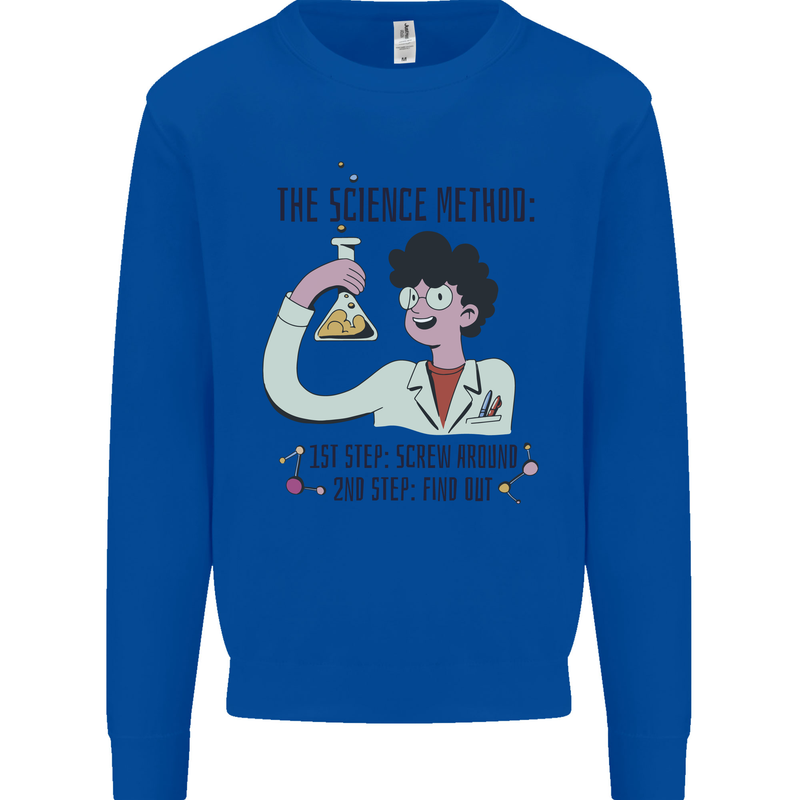 The Science Method Funny Chemistry Geek Mens Sweatshirt Jumper Royal Blue