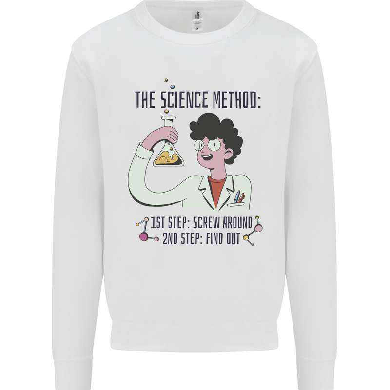 The Science Method Funny Chemistry Geek Mens Sweatshirt Jumper White