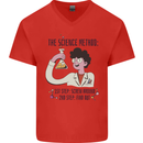 The Science Method Funny Chemistry Geek Mens V-Neck Cotton T-Shirt Red