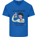 The Science Method Funny Chemistry Geek Mens V-Neck Cotton T-Shirt Royal Blue