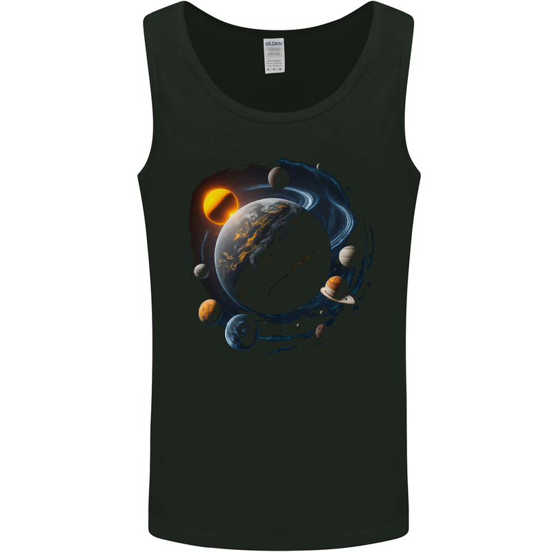 The Solar System Space Planets Astronomy Mens Vest Tank Top Black