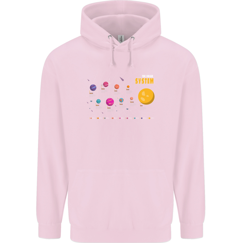 The Solar System Space Planets Universe Childrens Kids Hoodie Light Pink
