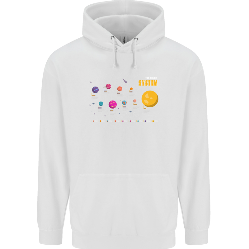The Solar System Space Planets Universe Childrens Kids Hoodie White