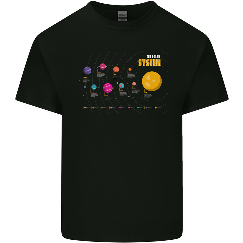 The Solar System Space Planets Universe Kids T-Shirt Childrens Black