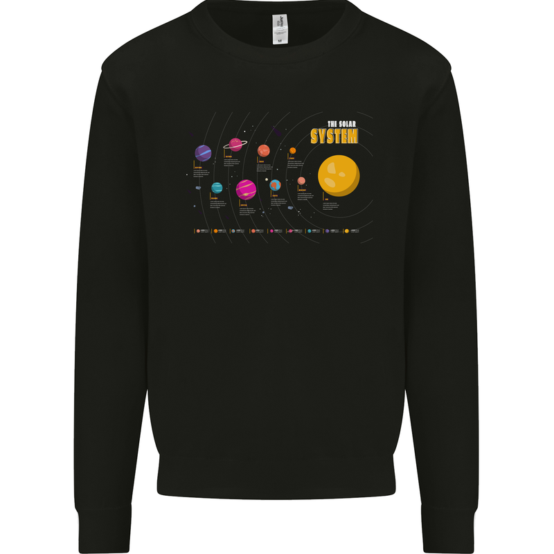 The Solar System Space Planets Universe Mens Sweatshirt Jumper Black
