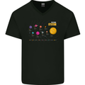 The Solar System Space Planets Universe Mens V-Neck Cotton T-Shirt Black