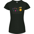 The Solar System Space Planets Universe Womens Petite Cut T-Shirt Black