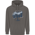 The Struggle is Real Fishing Fisherman Funny Mens 80% Cotton Hoodie Charcoal