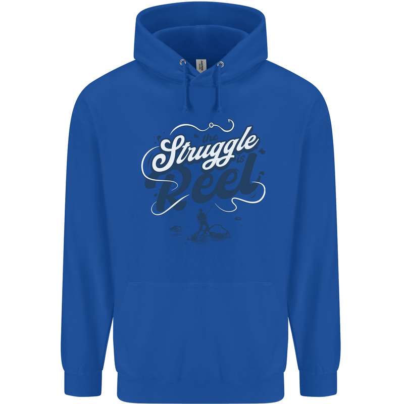 The Struggle is Real Fishing Fisherman Funny Mens 80% Cotton Hoodie Royal Blue