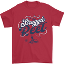The Struggle is Real Fishing Fisherman Funny Mens T-Shirt 100% Cotton Red