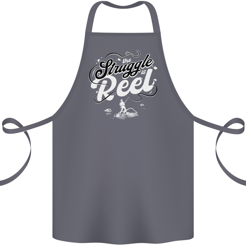 The Struggle is Real Funny Fisherman Fishing Cotton Apron 100% Organic Steel