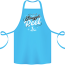 The Struggle is Real Funny Fisherman Fishing Cotton Apron 100% Organic Turquoise