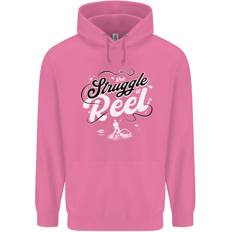 The Struggle is Real Funny Fisherman Fishing Mens 80% Cotton Hoodie Azelea