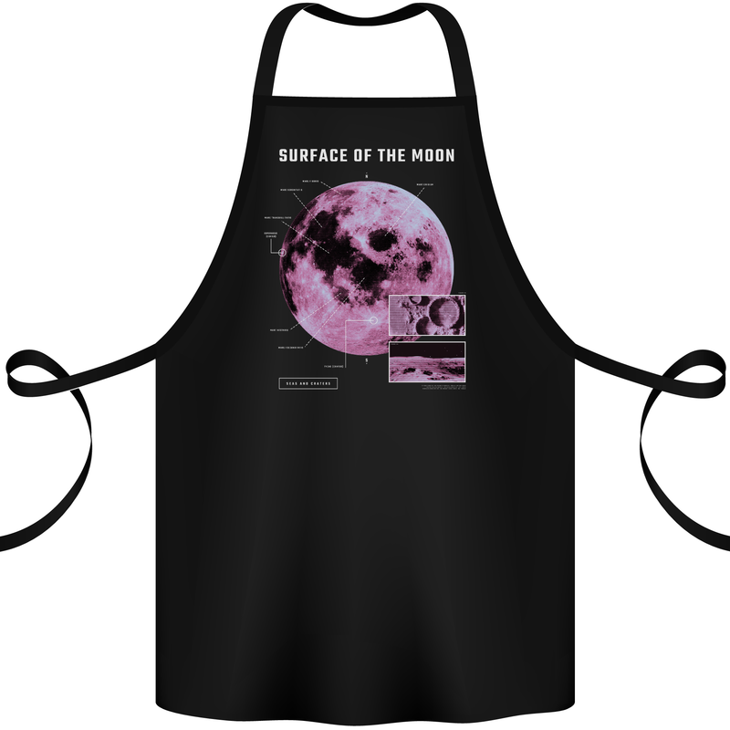 The Surface of the Moon Infogram Cotton Apron 100% Organic Black