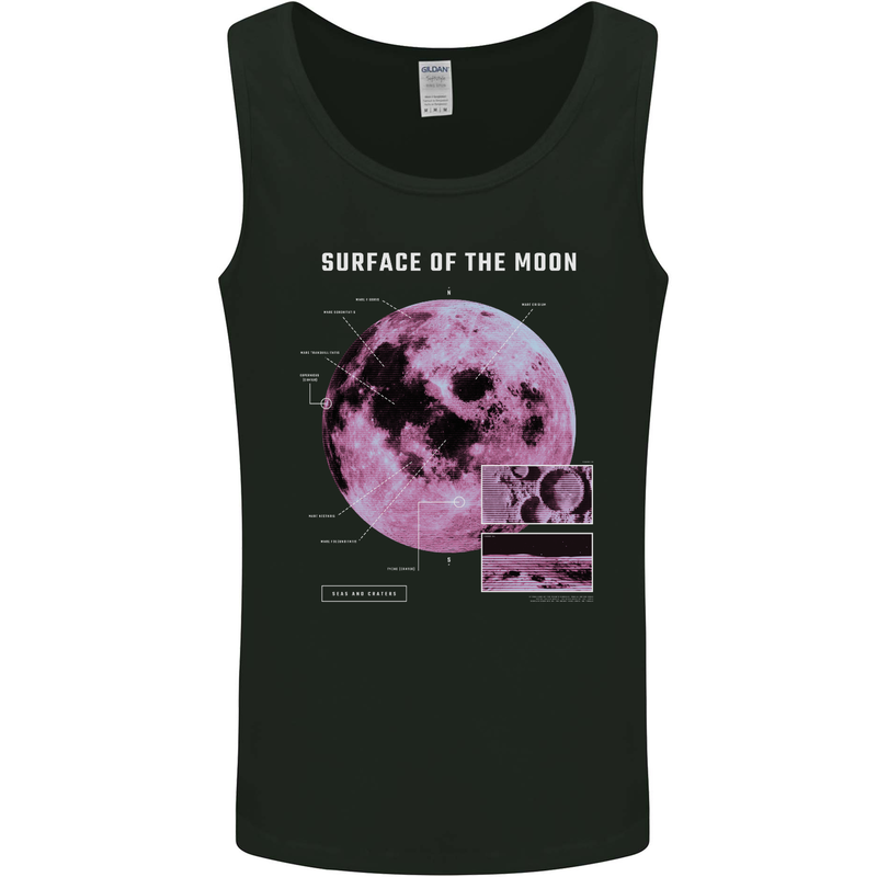 The Surface of the Moon Infogram Mens Vest Tank Top Black