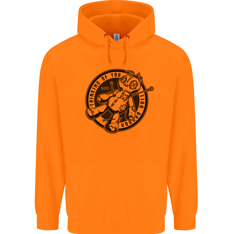 Thinking of You Voodoo Doll Childrens Kids Hoodie Orange