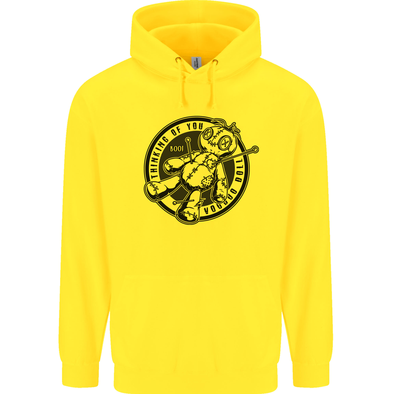 Thinking of You Voodoo Doll Childrens Kids Hoodie Yellow