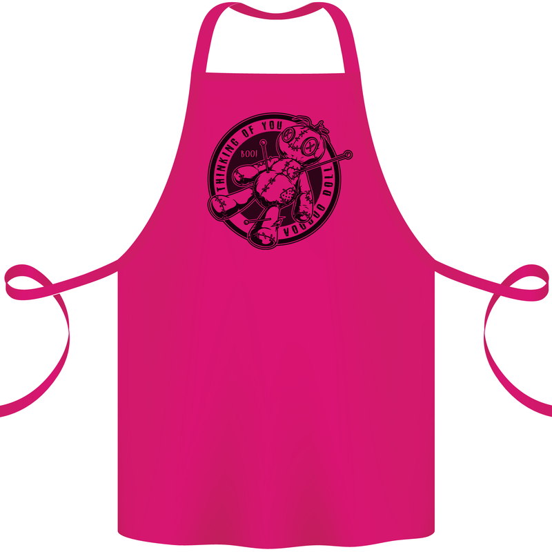 Thinking of You Voodoo Doll Cotton Apron 100% Organic Pink