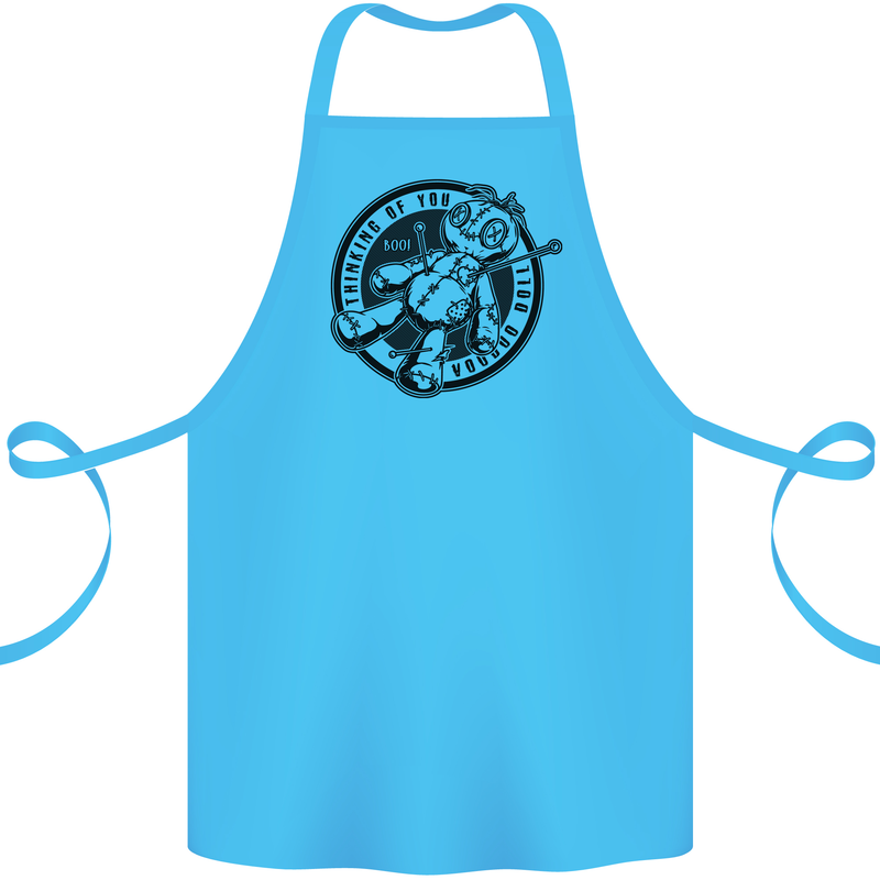 Thinking of You Voodoo Doll Cotton Apron 100% Organic Turquoise