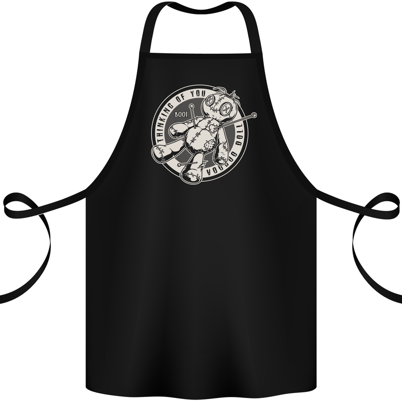 Thinking of You Voodoo Doll Goth Cotton Apron 100% Organic Black