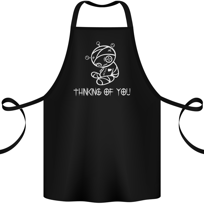 Thinking of You Voodoo Doll Goth Gothic Cotton Apron 100% Organic Black