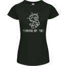 Thinking of You Voodoo Doll Goth Gothic Womens Petite Cut T-Shirt Black