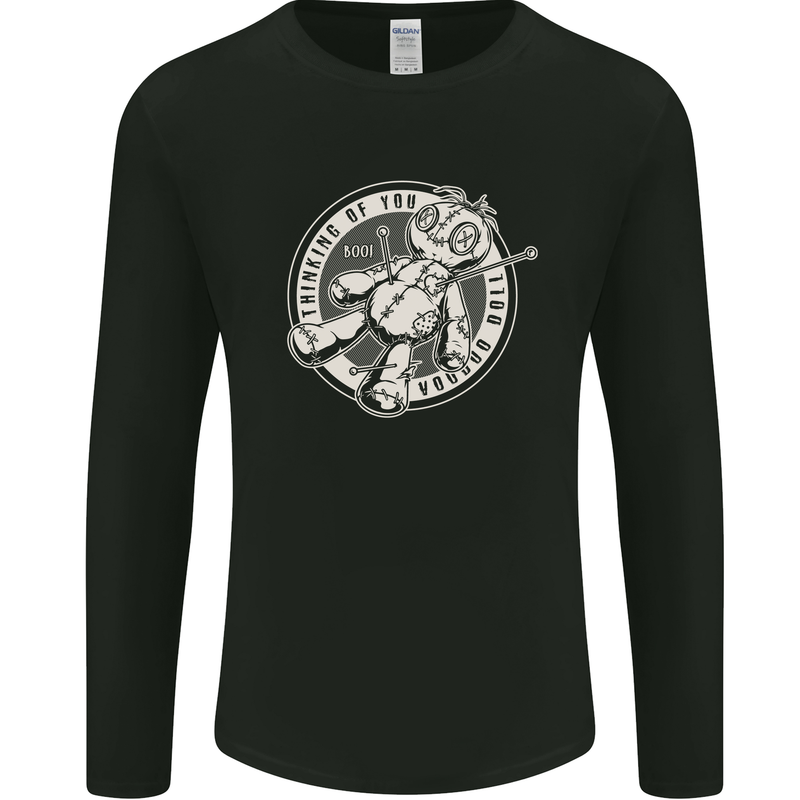 Thinking of You Voodoo Doll Goth Mens Long Sleeve T-Shirt Black
