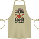 This Girl Loves Her Cowboy Cotton Apron 100% Organic Khaki