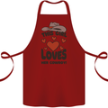 This Girl Loves Her Cowboy Cotton Apron 100% Organic Maroon