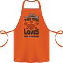 This Girl Loves Her Cowboy Cotton Apron 100% Organic Orange