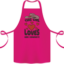 This Girl Loves Her Cowboy Cotton Apron 100% Organic Pink